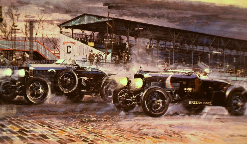 Hispano-Suiza vs Stutz: Esta pintura recrea la salida de la carrera