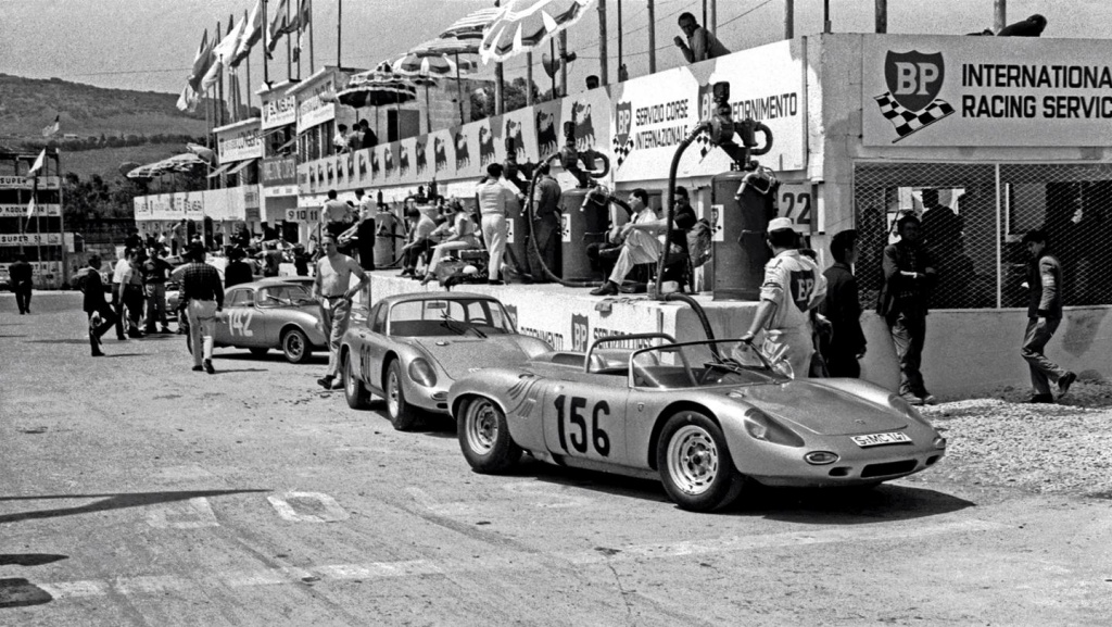 El equipo Porsche en la Targa Florio de 1963