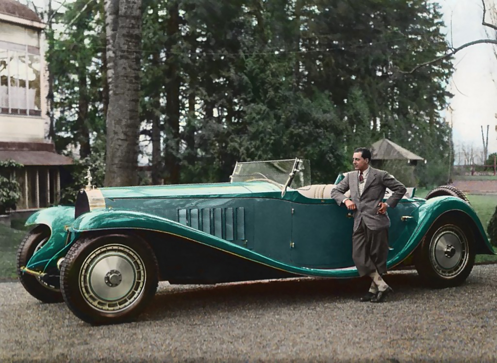 Jean Bugatti con uno de los tres Royale, el de Armand Esders
