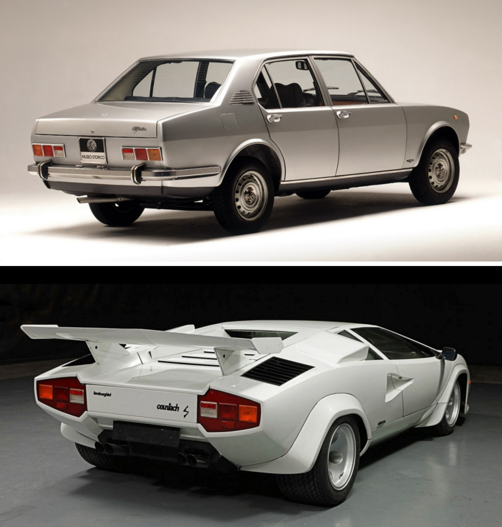 Alfa Romeo Alfetta & Lamborghini Countach | Alfa Romeo, Auto Storica