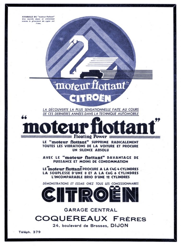 "Moteur flottant, el descubrimiento más sensacional hecho durante los últimos años en la técnica automovilística"