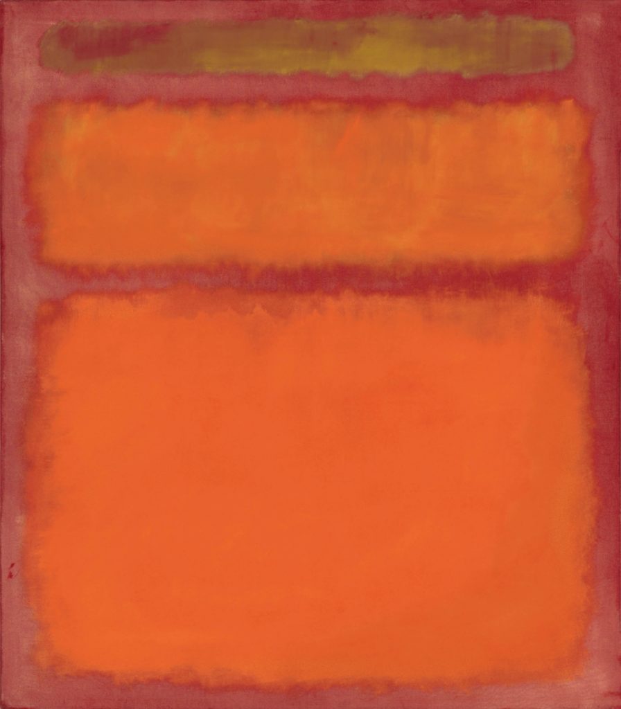 “Naranja, rojo y amarillo” de Mark Rothko (1961) vendido por Christie’s el 8.5.2012 por 86,9 M$ (96,8 M$)