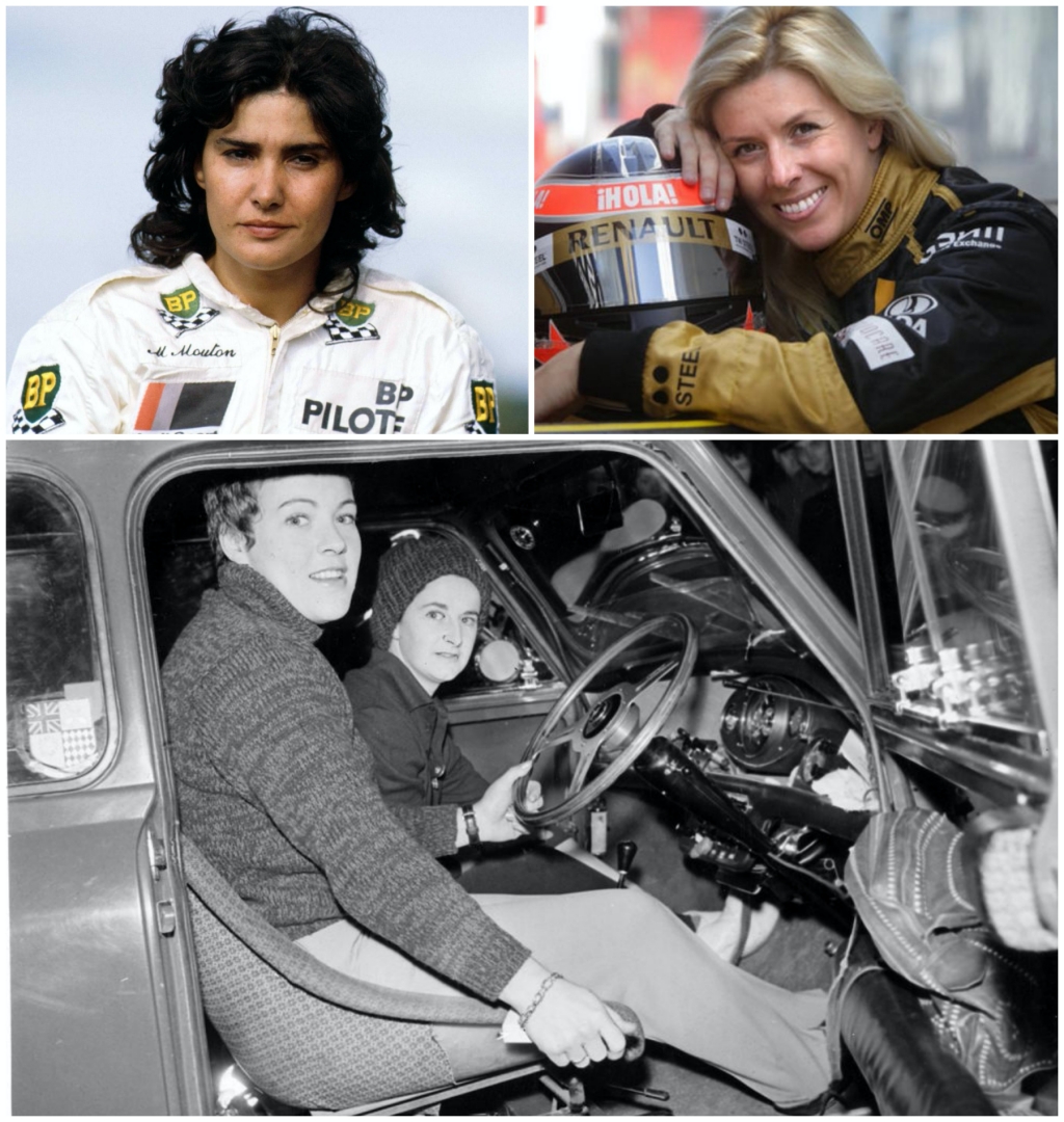 Michelle Mouton, María de Villota y Pat Moss con su copiloto, Ann Wisdom