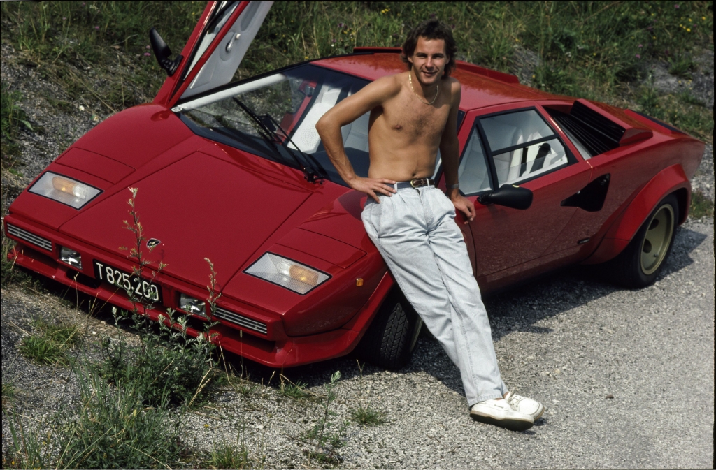 Gerhard Berger con su Lamborghini Countach en 1986 | Didi Sattmann/Imagno/Getty Images