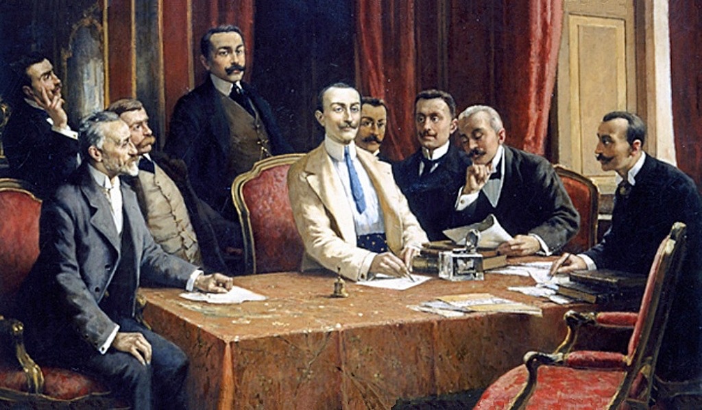 “I fondatori della F.I.A.T.” por Lorenzo Delleani