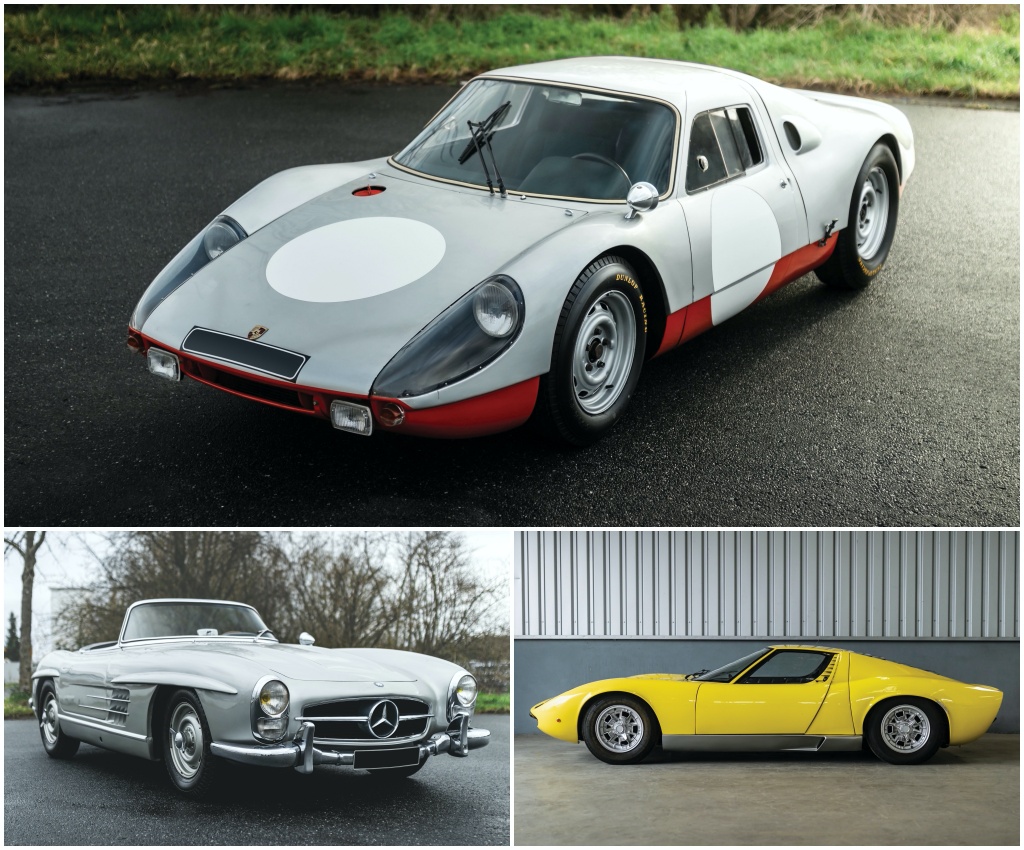 Porsche 904 GTS (1964), Mercedes-Benz 300 SL Roadster (1958) & Lamborghini Miura P400 (1969) | RM Sotheby's