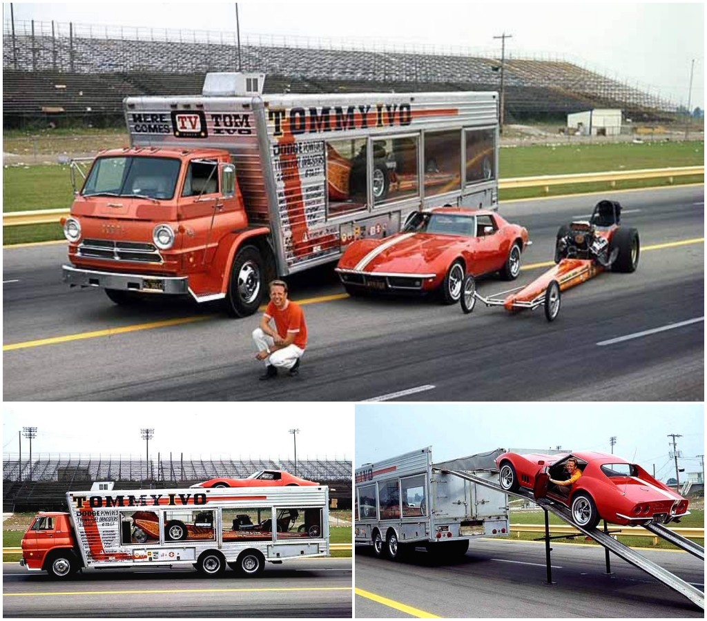 Dodge A100 cargado con dos Dragster y un Corvette Stingray | Tommy Ivo