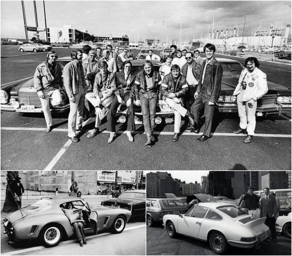 A la llegada en el Portofino, Ferrari 250 GT SWB y Porsche 911