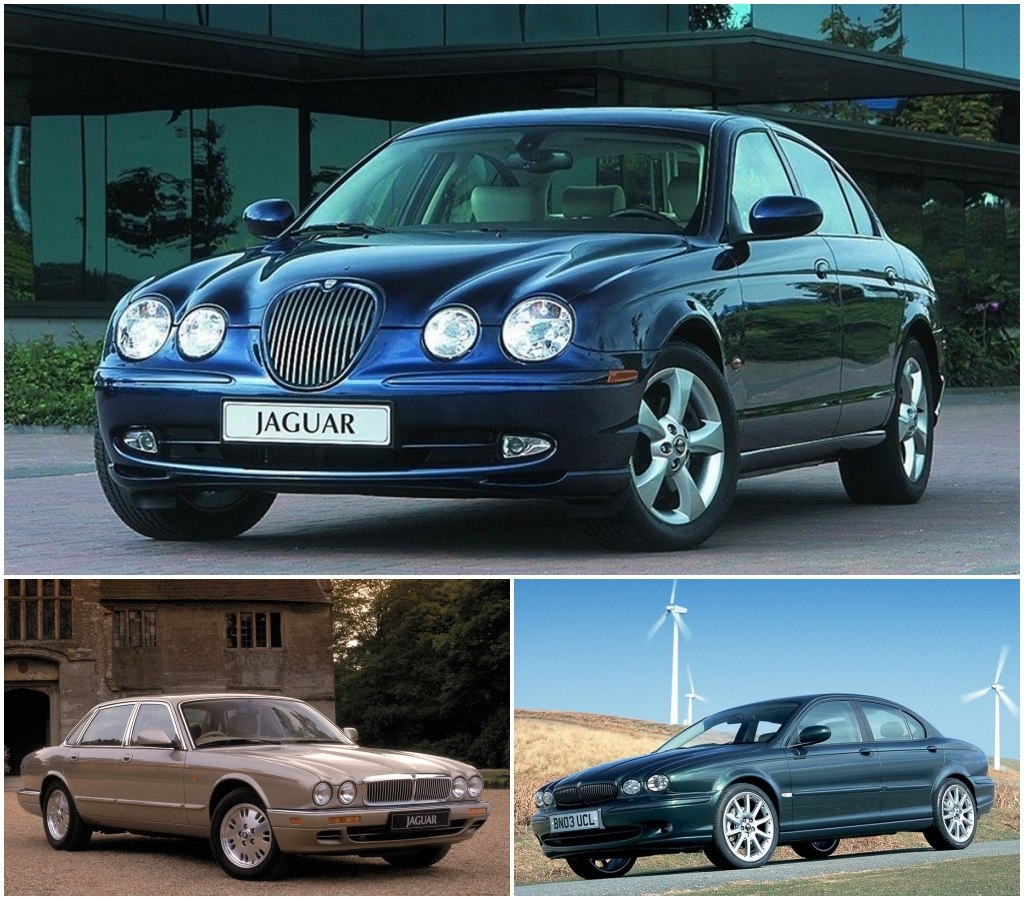 Jaguar XJ de 1994, S-Type de 1999 y X-Type de 2001