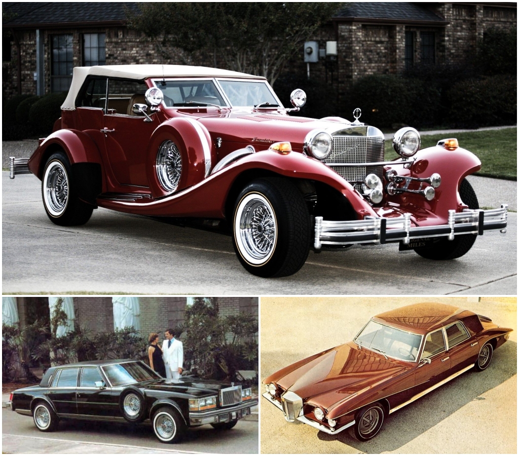 Cadillac Seville de 1975, Excalibur de 1963 y Stutz