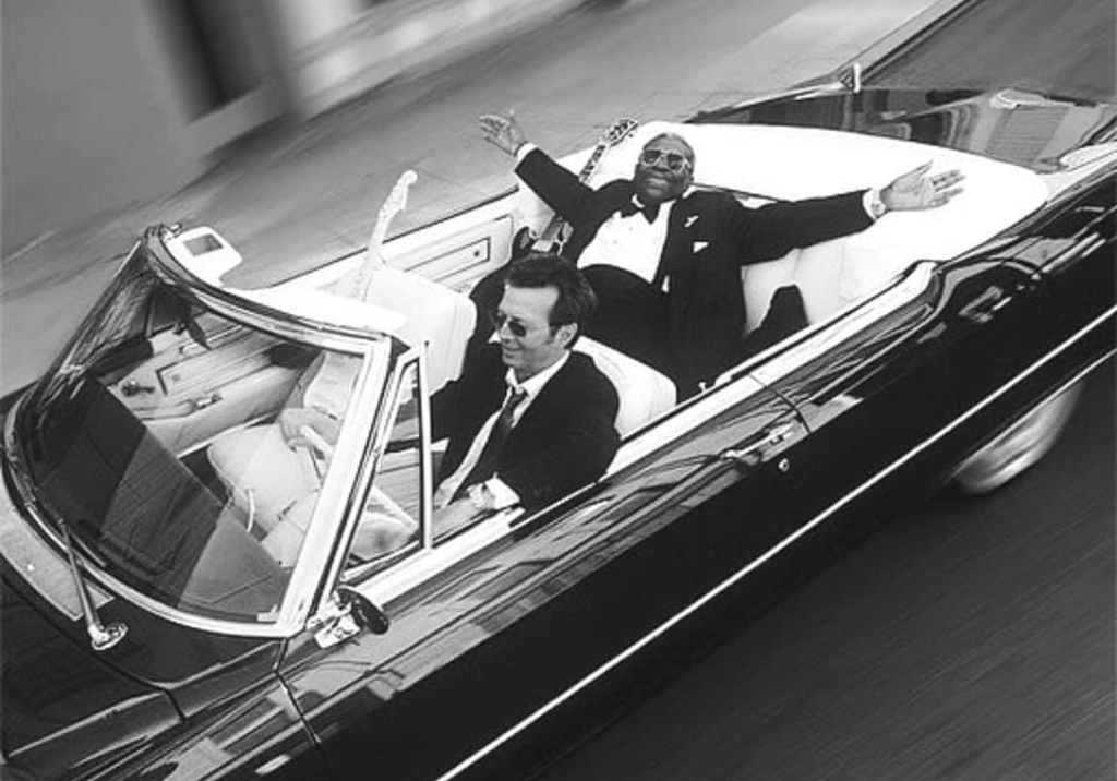 Eric Clapton y BB King navegando en un Cadillac para la portada del disco Riding with the King el 13 de junio de 2000 | Robert Sebree