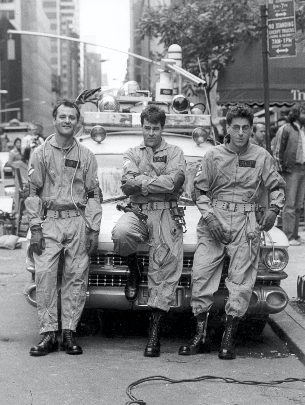 Stars & Cars: Bill Murray Dan Aykroyd y Harold Ramis durante el rodaje de Ghostbusters