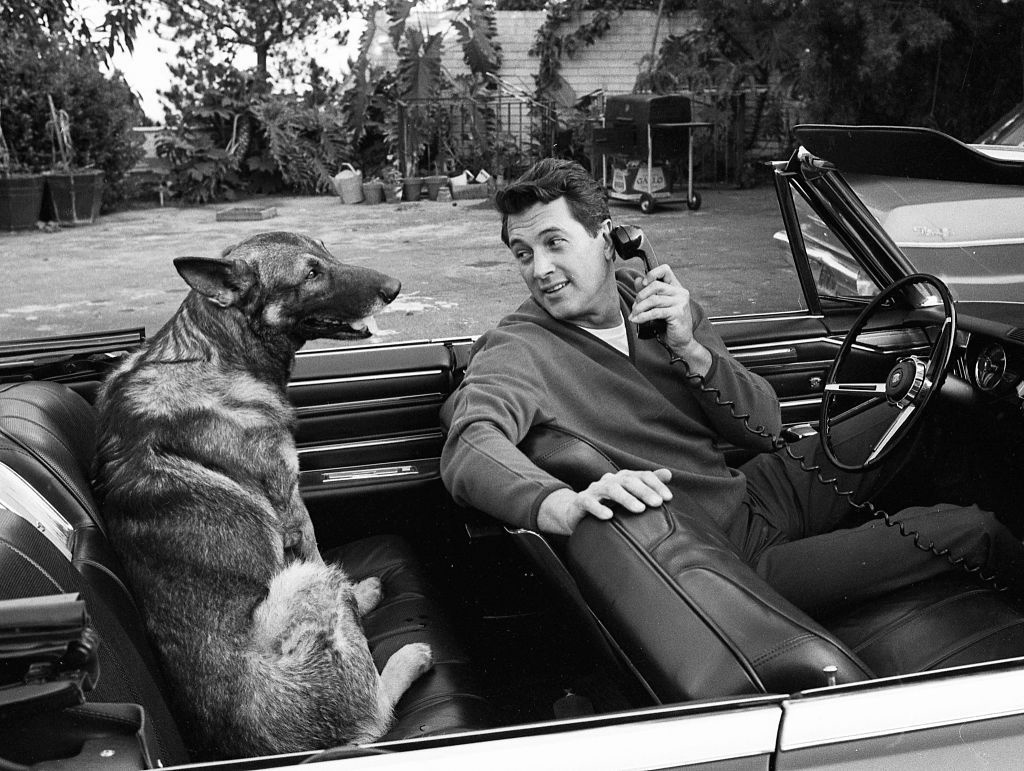 El actor Rock Hudson sentado junto a su perro en su casa de hollywod el 7 de marzo de 1967 | Vittoriano Rastelli:Corbis:Getty Images