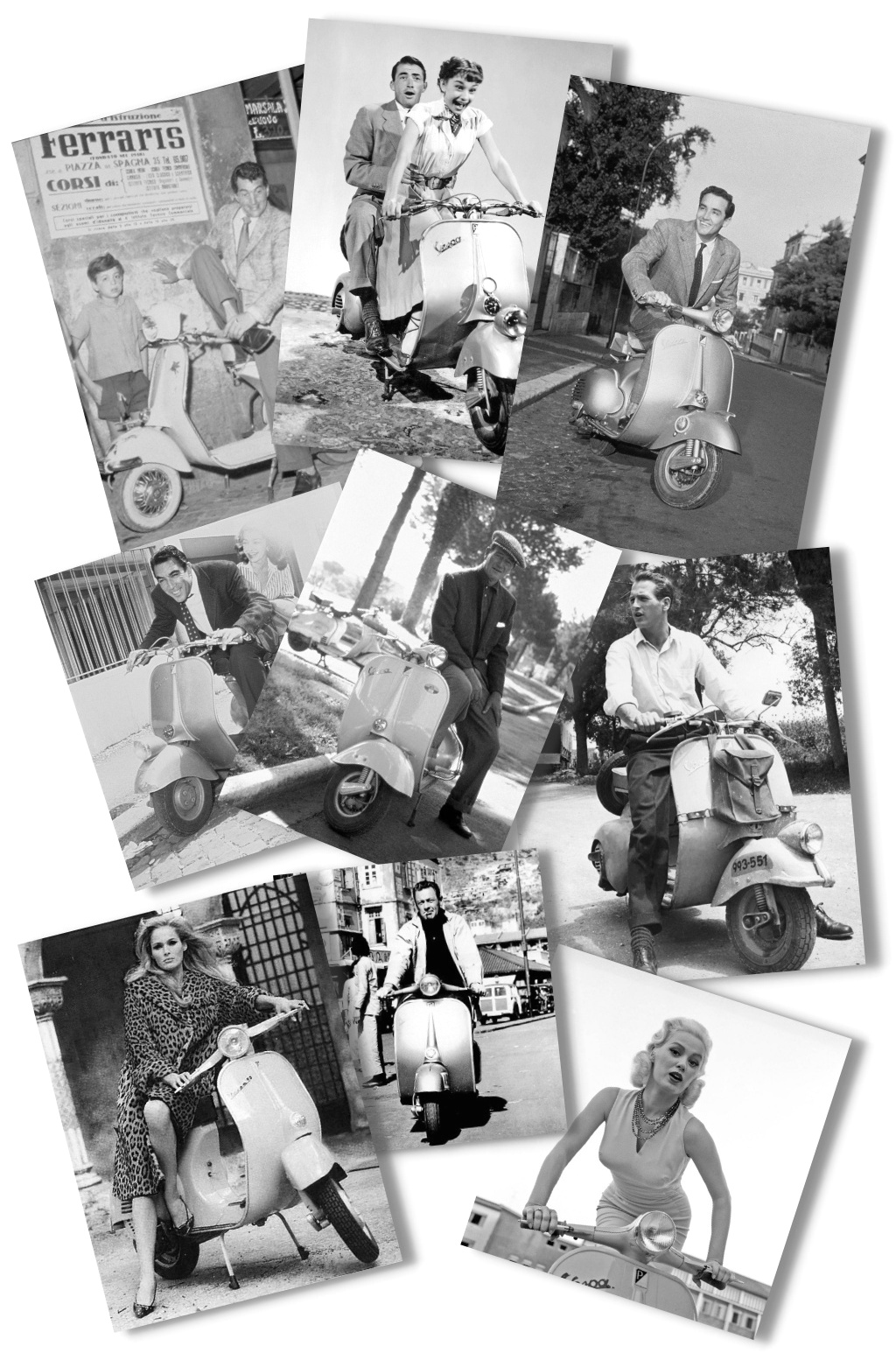 Actores y actrices en Vespa