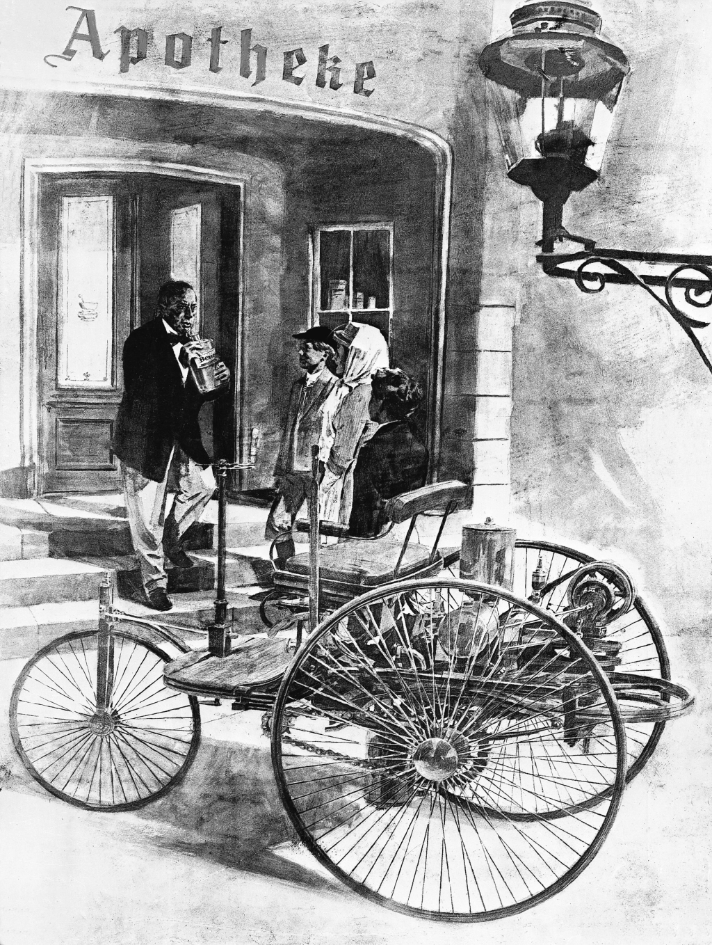 Historia de la gasolina: La gasolina ligera fue probablemente el combustible que Carl Benz incluyó en la patente de su Benz Patent-Motorwagen Nummer 1 de 1886 como „aceite muy volátil“